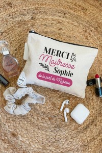 Pochette coton personnalisé | Merci Maîtresse - violet