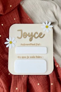 Carte étape en bois personnalisé bébé | Fleurs