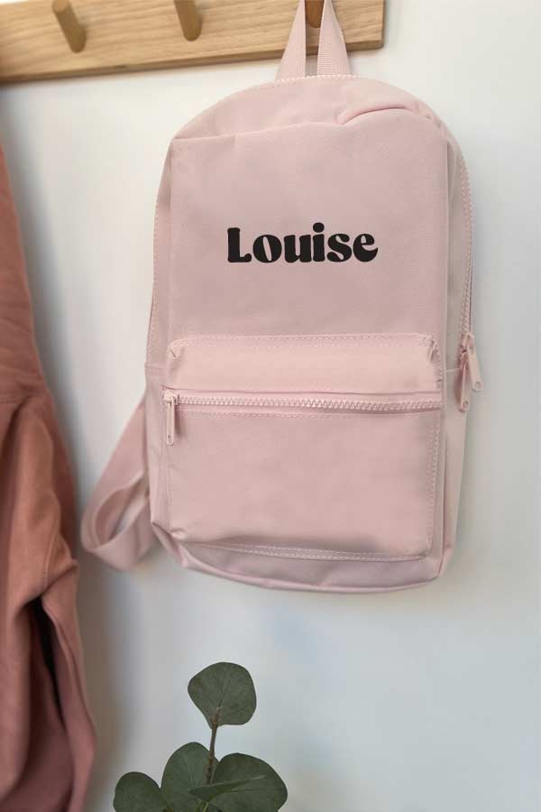 Sac à dos rose personnalisé enfant | Prénom