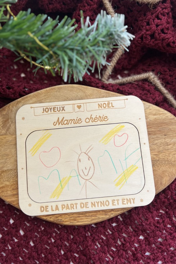 Carte à dessin en bois personnalisée | Maîtresse