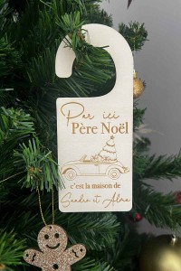 Pancarte de Noël en bois personnalisée | Par ici Père Noël