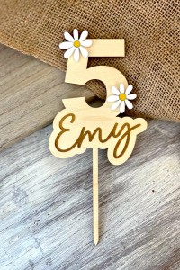 Cake topper marguerites | Personnalisé