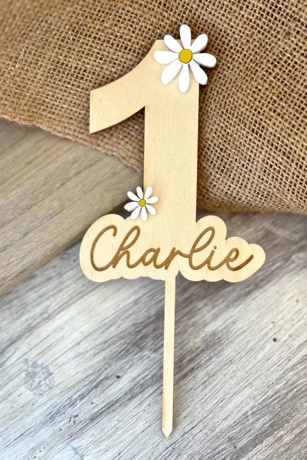 Cake topper marguerites | Personnalisé