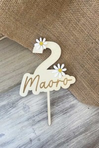 Cake topper marguerites | Personnalisé