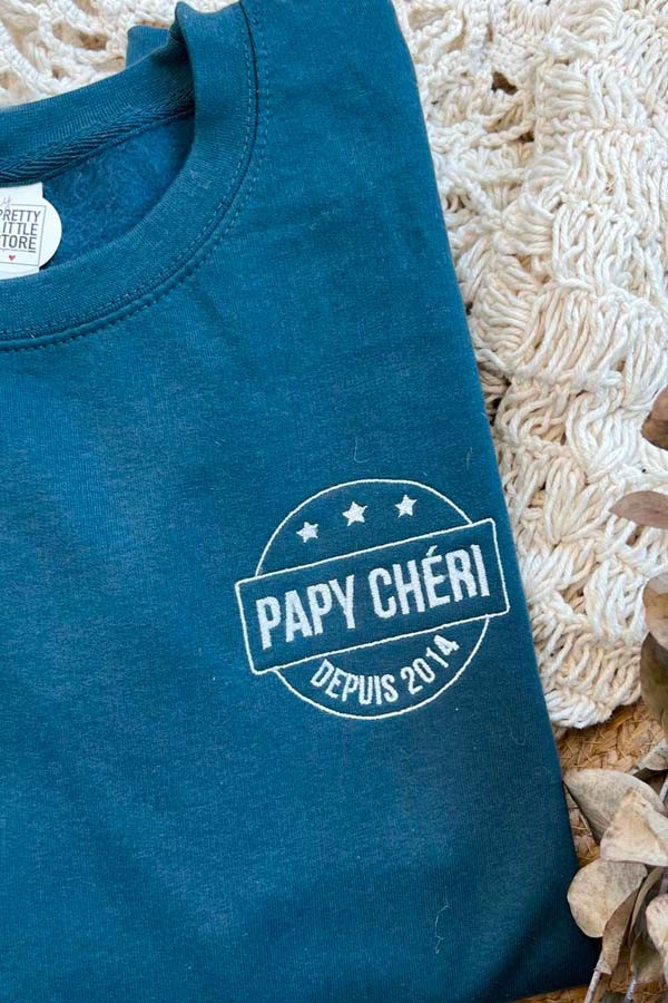 Sweat Papy rétro brodé | personnalisé